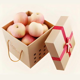 Custom Luxury Rigid Gift Box with lid and rope handle for Fresh Fruit Apple