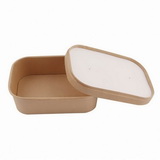 Disposable Kraft Paper Bowl with white lid