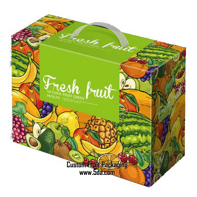 Custom Fresh Fruit Box with plastic handle