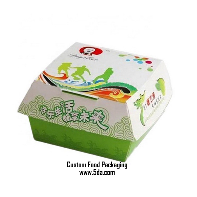 OEM Customized KFC Burger Kraft Paper Hamburger Box
