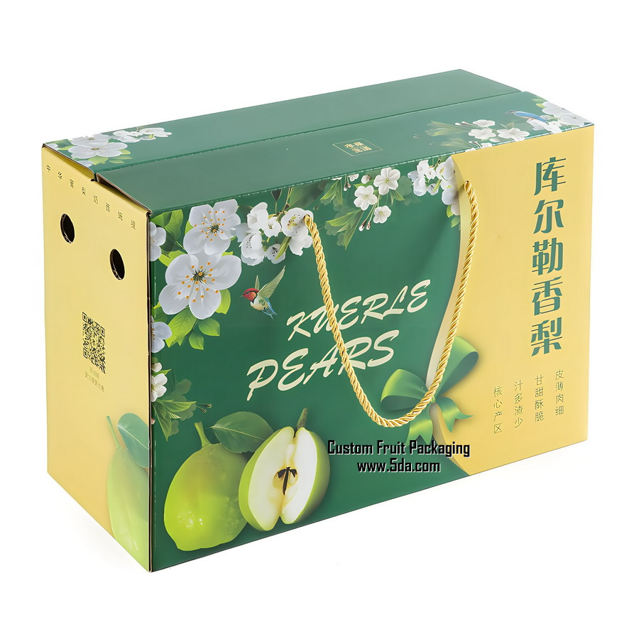 Customzie colorful printed Pear Gift Box for Fresh Fruit Pear