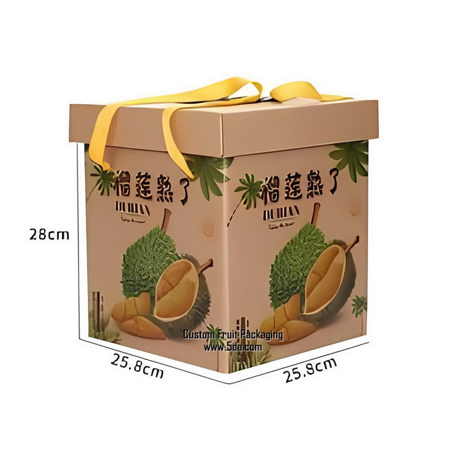 Custom Printed Durian Gift Box with Rope for MonThong Durian Musang King Durian