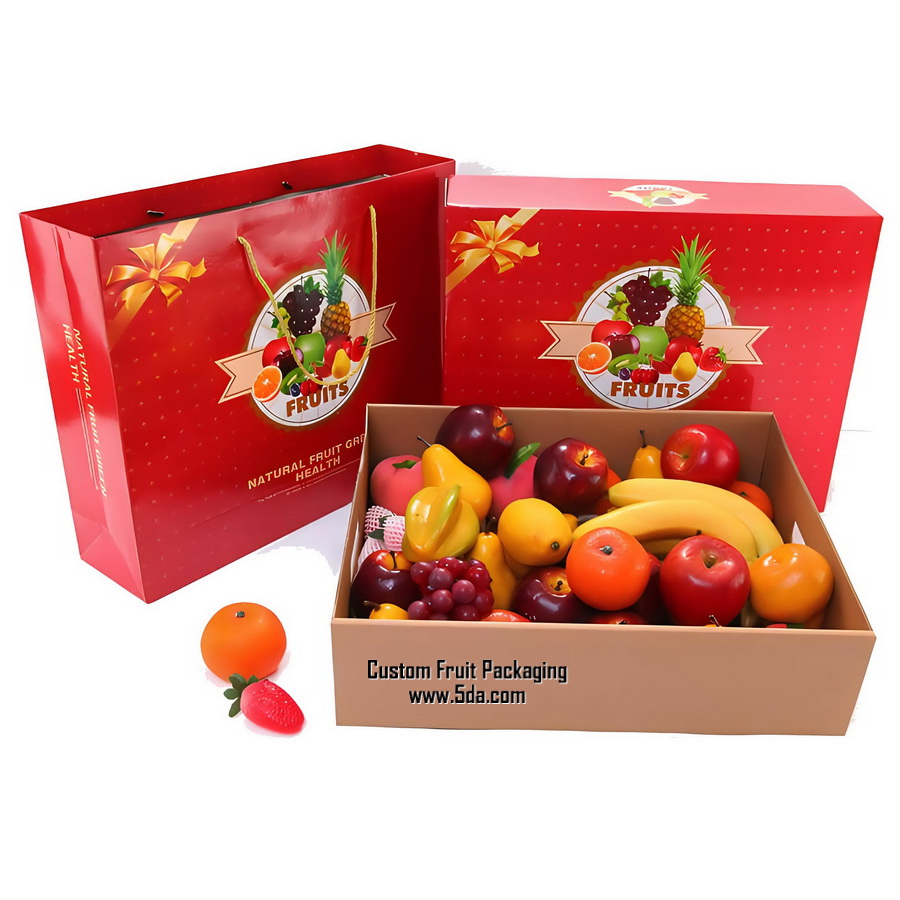 Customize Luxury Fresh Fruit Gift Box with Match Gift Bag