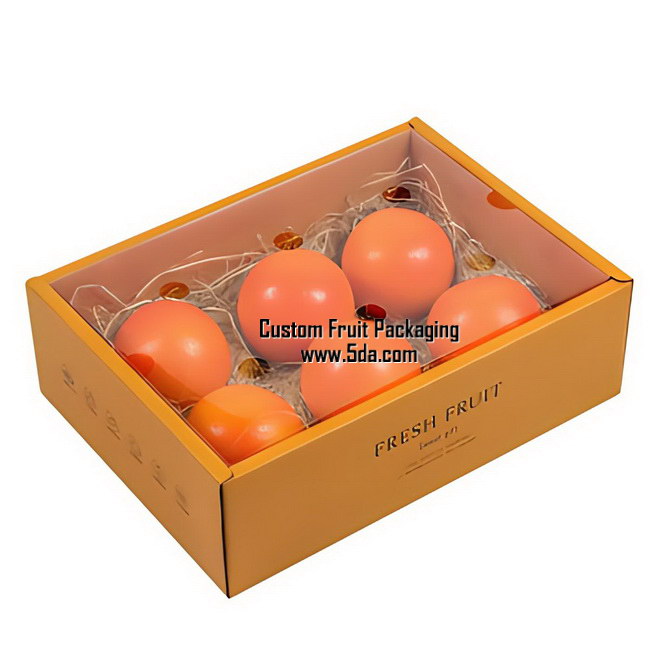 Customize 6pcs Orange Fruit Gift Box with Transparent Lid