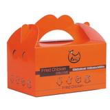 Customized Take Away Gable Box Packaging Fried Chicken Box with Handle