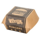 OEM Customized Kraft Paper Fast Food Hamburger Clamshell Packaging Box
