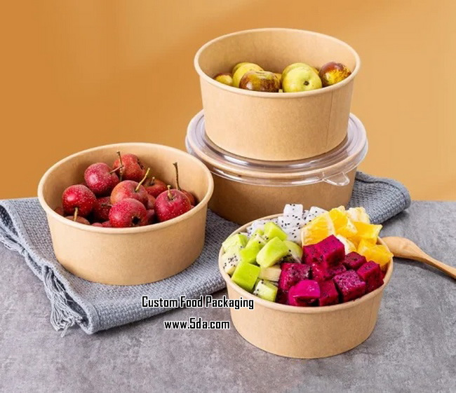 Disposable Take Away Paper Salad Bowls