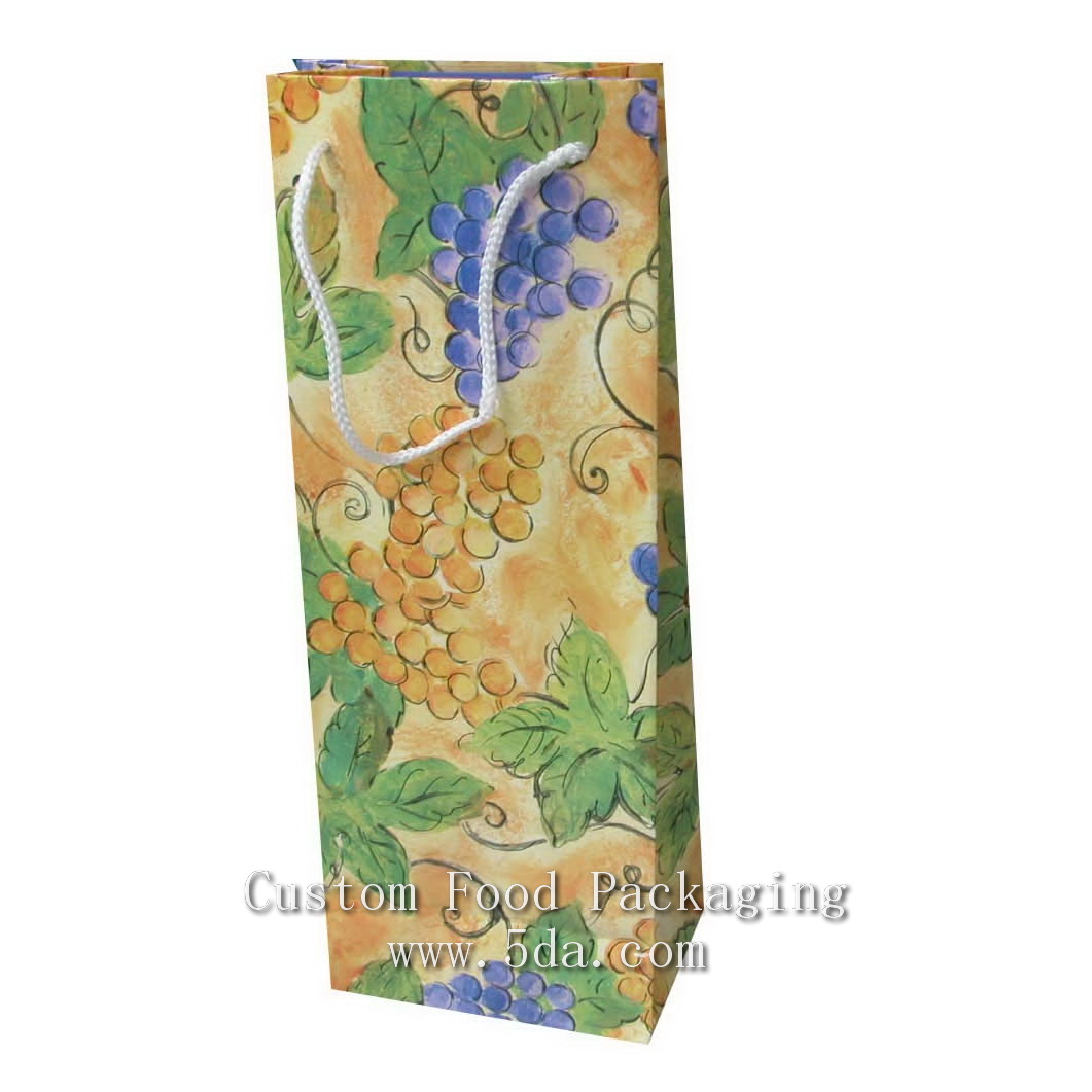 Custom Design Paper Bag for Bottle Wine