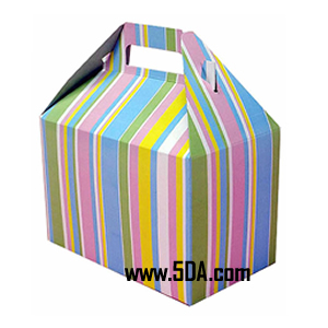 Break packing Box with die cut handle