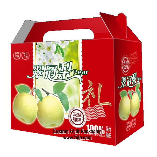 Custom Fruit Gift Box with Pear Design Custom Fruit Gift Box with Pear Design