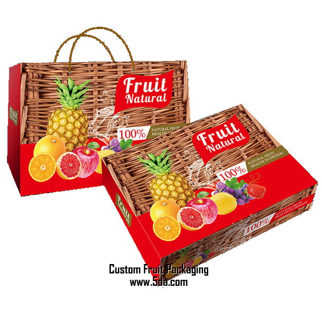 Custom Natural Fresh Fruit Gift Box with Matched Design Bag