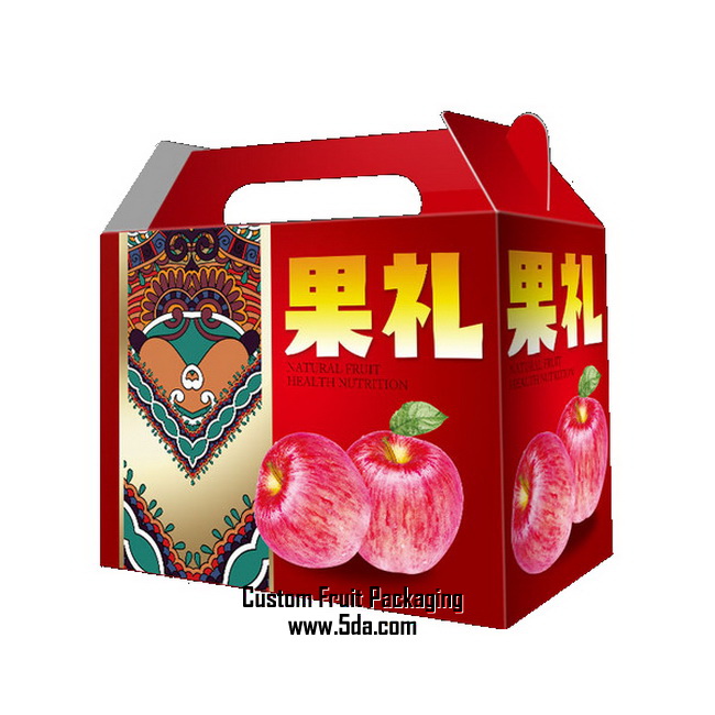 Custom Design Apple Box with die cut handle Custom Design Apple Box with die cut handle