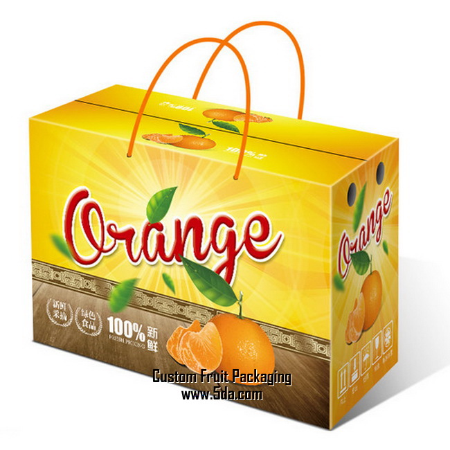 Orange Design Fruit Gift Box with rope