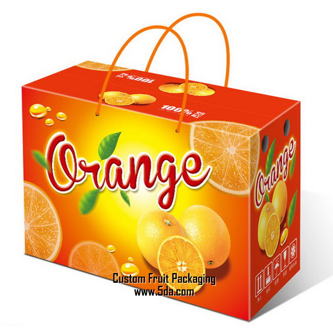 Custom Orange Design Fruit Box with rope Custom Orange Design Fruit Box with rope