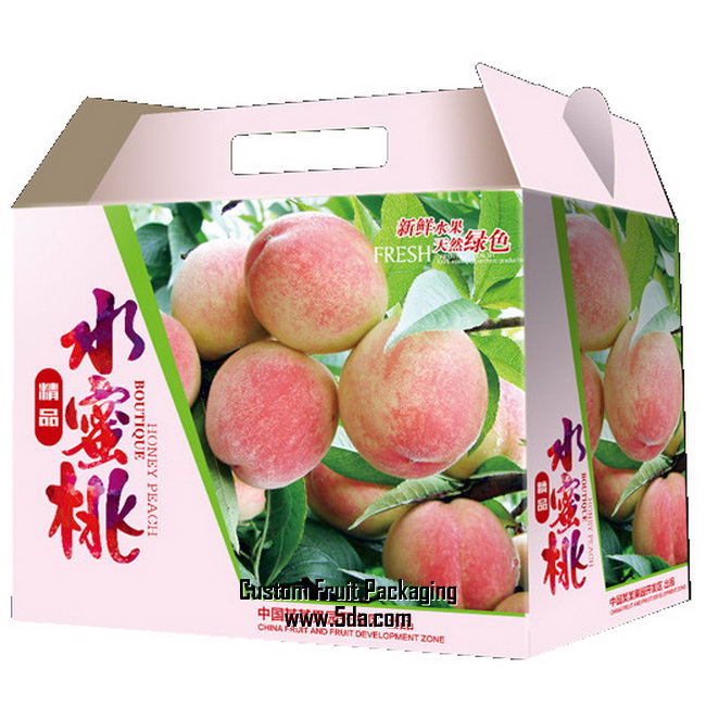 Custm Peach Design Fruit Gift Box