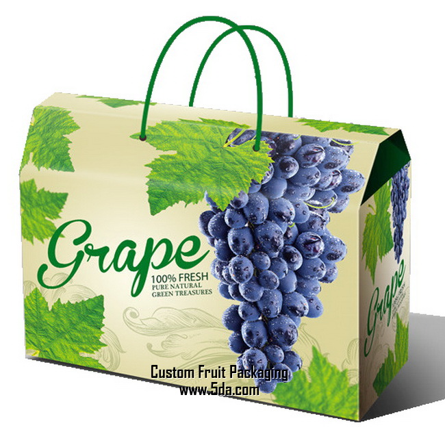 Custom Grapes Design Fruit Gift Box with rope