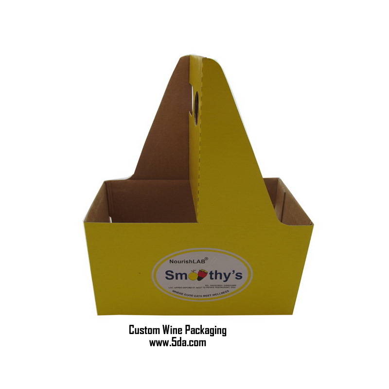 Custom take away wine gift box packaging for 4 bottles wine