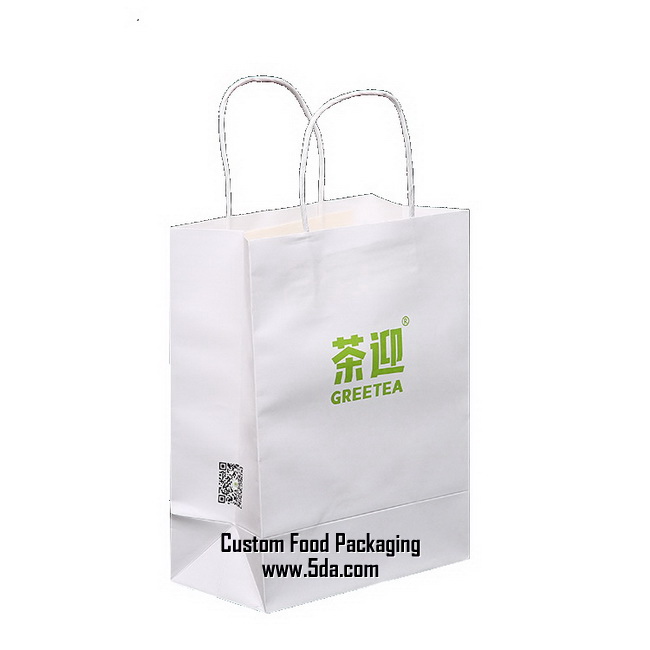 Take out Paper bag with Logo For Tea bar