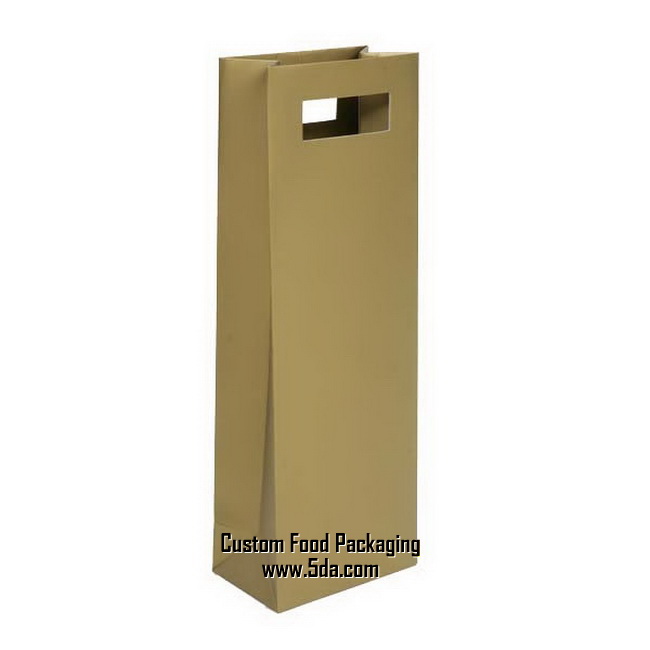 Golden Color Printing Single Bottle Rectangle Wine Carry Bag Golden Color Printing Single Bottle Rectangle Wine Carry Bag