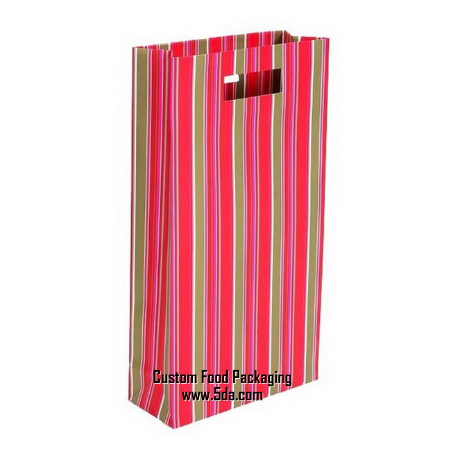 Red Stripe Design Double Bottle Rectangle Wine Carry Bag