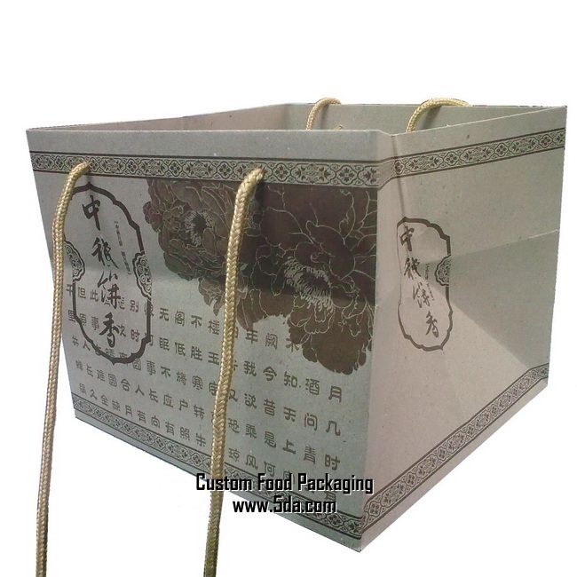 Brown Kraft Wide Gusset Paper Bag for Cake Take out