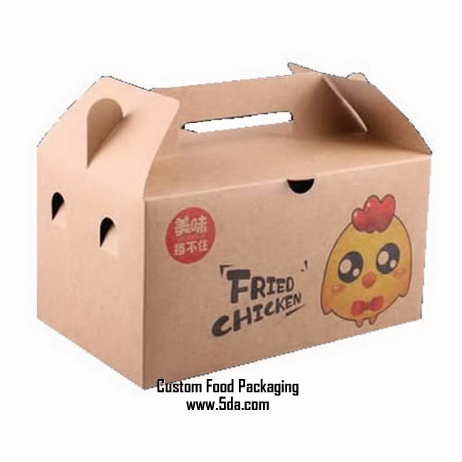 Customized disposable kraft paper fried chicken  take out box