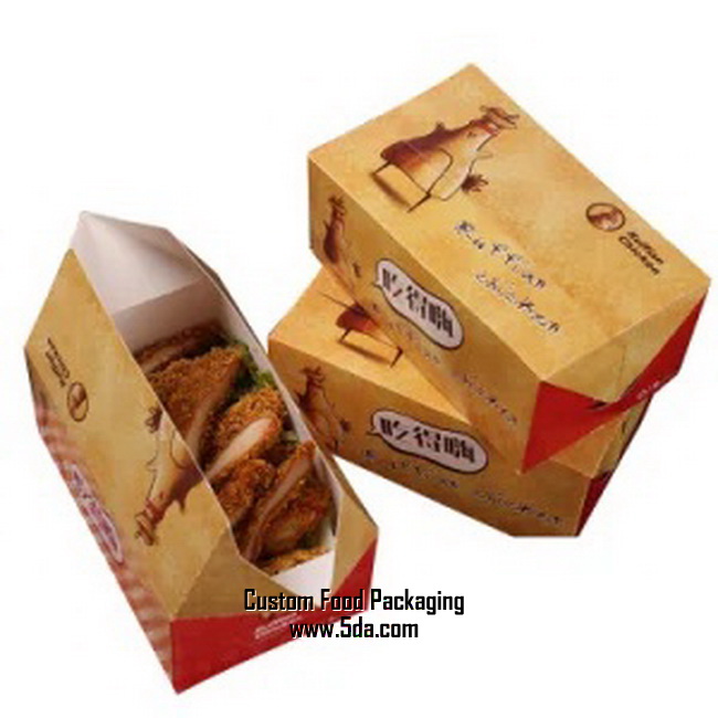 Custom Folding Paper Fried Chicken Take Out Box