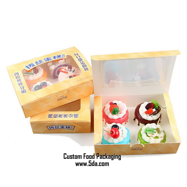 Customized disposable Food Grade CupCake Box with window