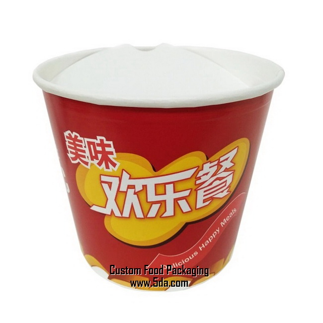 Durable Cardboard Food Container Disposable Fried Chicken Bucket for Fast Food Restayuant
