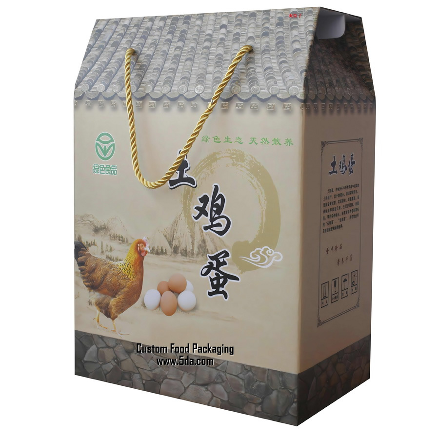 Custom Packaging Box with rope handle for Egg