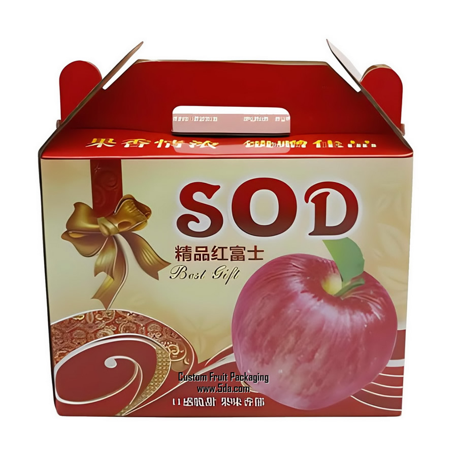 Custom Fruit Gift Box with Apple Design Custom Fruit Gift Box with Apple Design