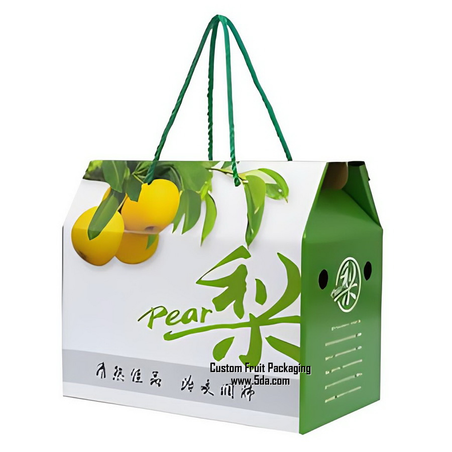 Customize Fresh Pear Gift Box with rope handle Customize Fresh Pear Gift Box with rope handle
