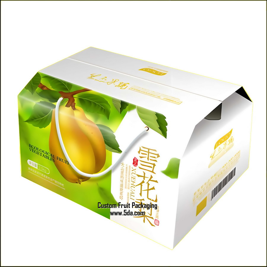 Customize Luxury Pear Fruit Gift Box with handle for Fresh Fruit Pear Customize Luxury Pear Fruit Gift Box with handle for Fresh Fruit Pear