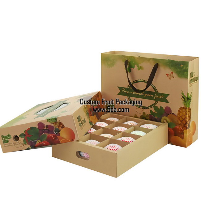 Customize Luxury Apple fruit Gift Box with paper gift bag