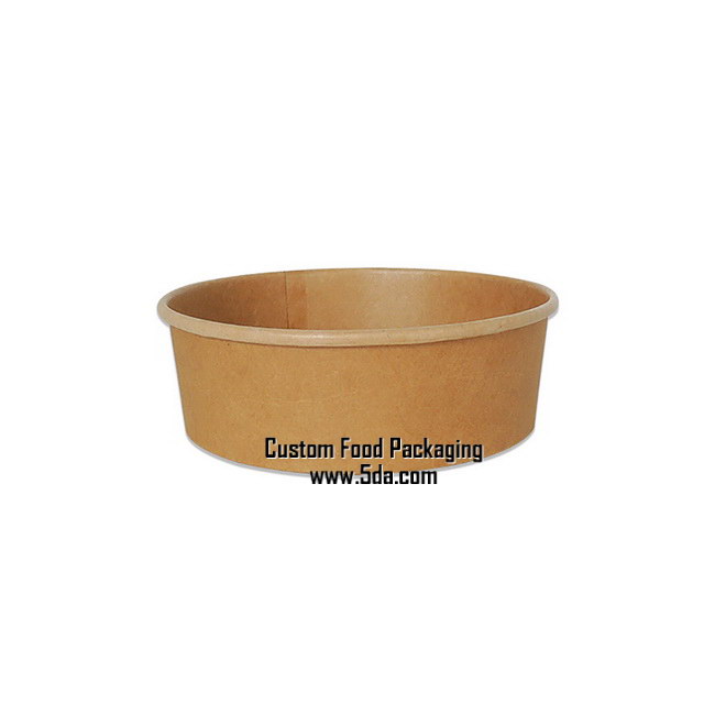 Disposable Leak Resistance Brown Kraft Paper Salad Bowl for Euro Market