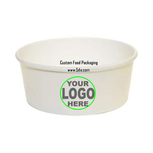 Custom Printed Disposable White Kraft Paper Bowl Food Packaging Custom Printed Disposable White Kraft Paper Bowl Food Packaging
